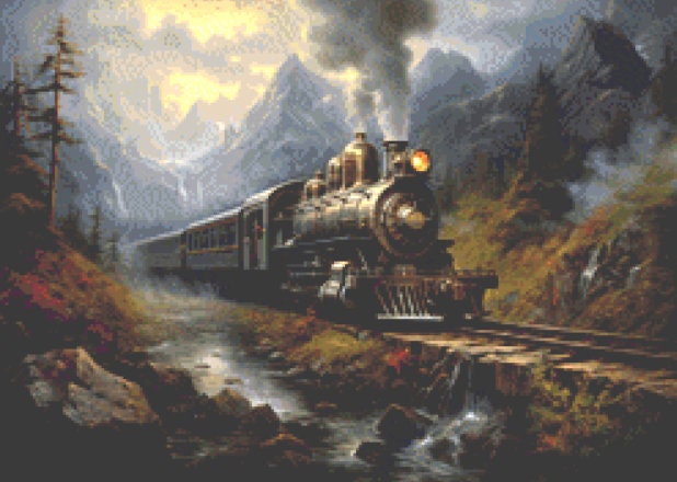 Scenic Train Ride (Small) cross stitch pattern by The Wands Want