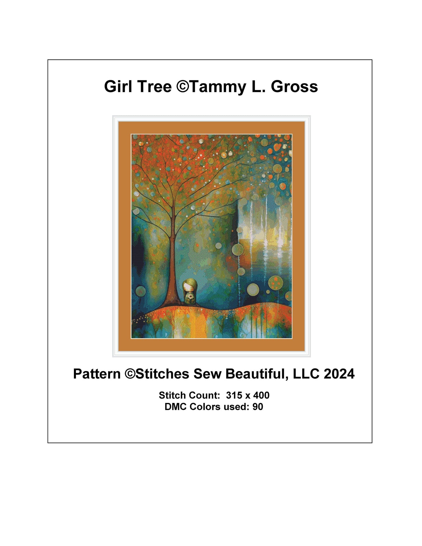Girl Tree cross stitch pattern by Tammy L. Gross