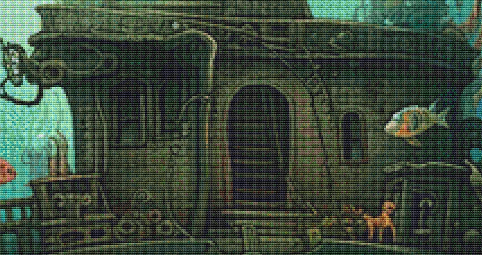 Underwater House Boat (Max Size/Color) cross stitch pattern by LikeInkDrops