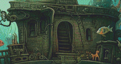 Underwater House Boat (Max Size/Color) cross stitch pattern by LikeInkDrops