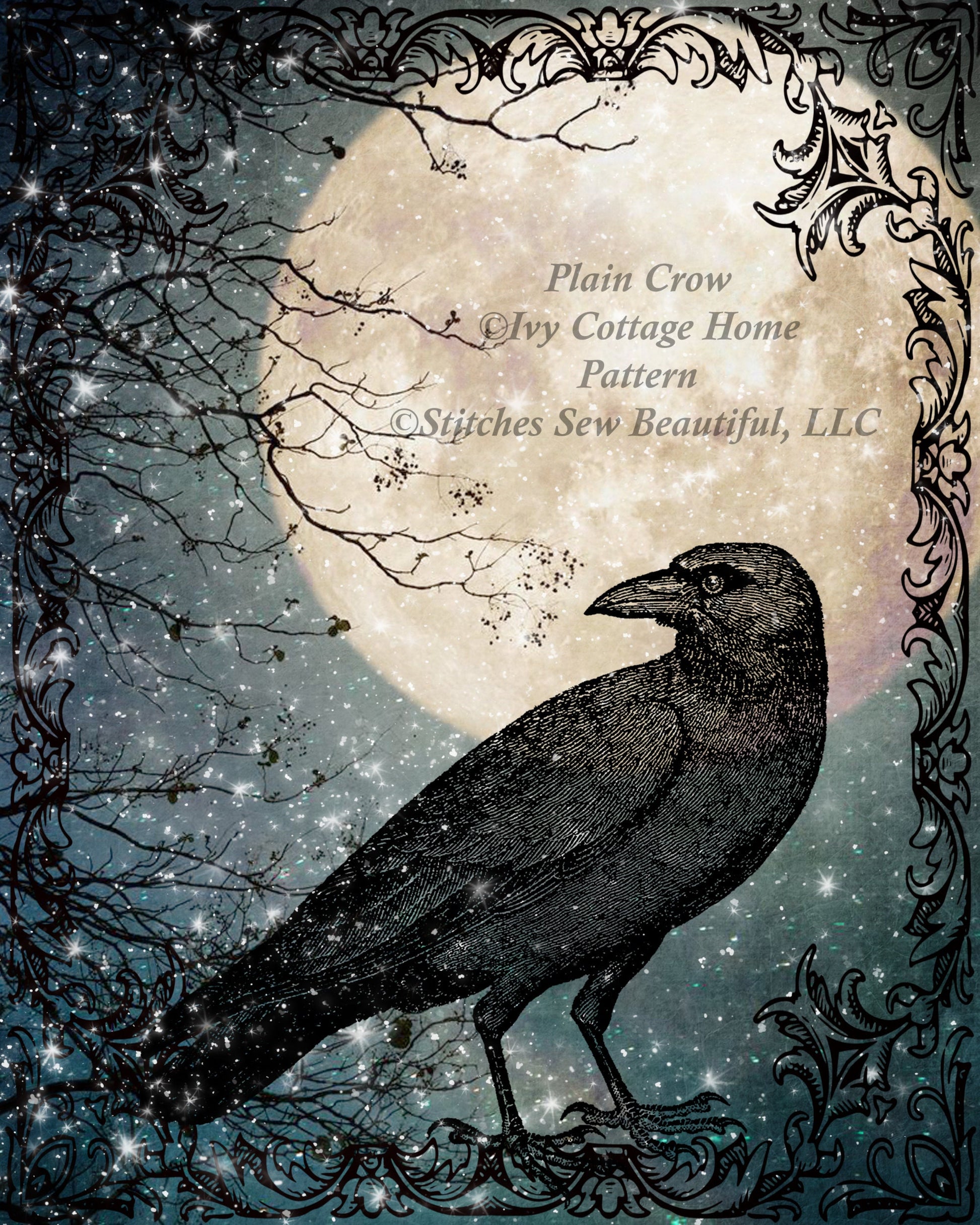Plain Crow cross stitch pattern by IvyCottageHome