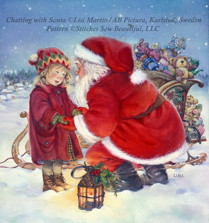 Chatting with Santa cross stitch pattern by Lisi Martin/AB Pictura, Karlstad, Sweden
