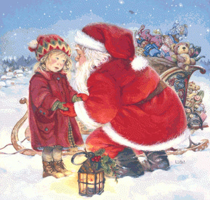 Chatting with Santa cross stitch pattern by Lisi Martin/AB Pictura, Karlstad, Sweden