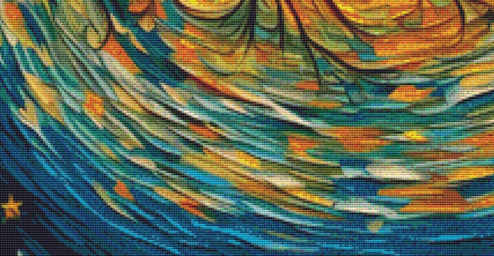 Van Gogh Style Tree of Life cross stitch pattern by PeacefulArtColors