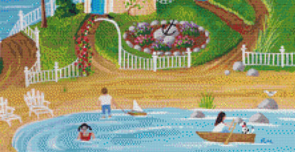 Summer By the Sea (Max Color) cross stitch pattern by Kim Leo licensed by JMS Art Licensing