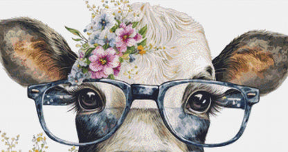 Cow Glasses cross stitch pattern by CedarGroveGraphics