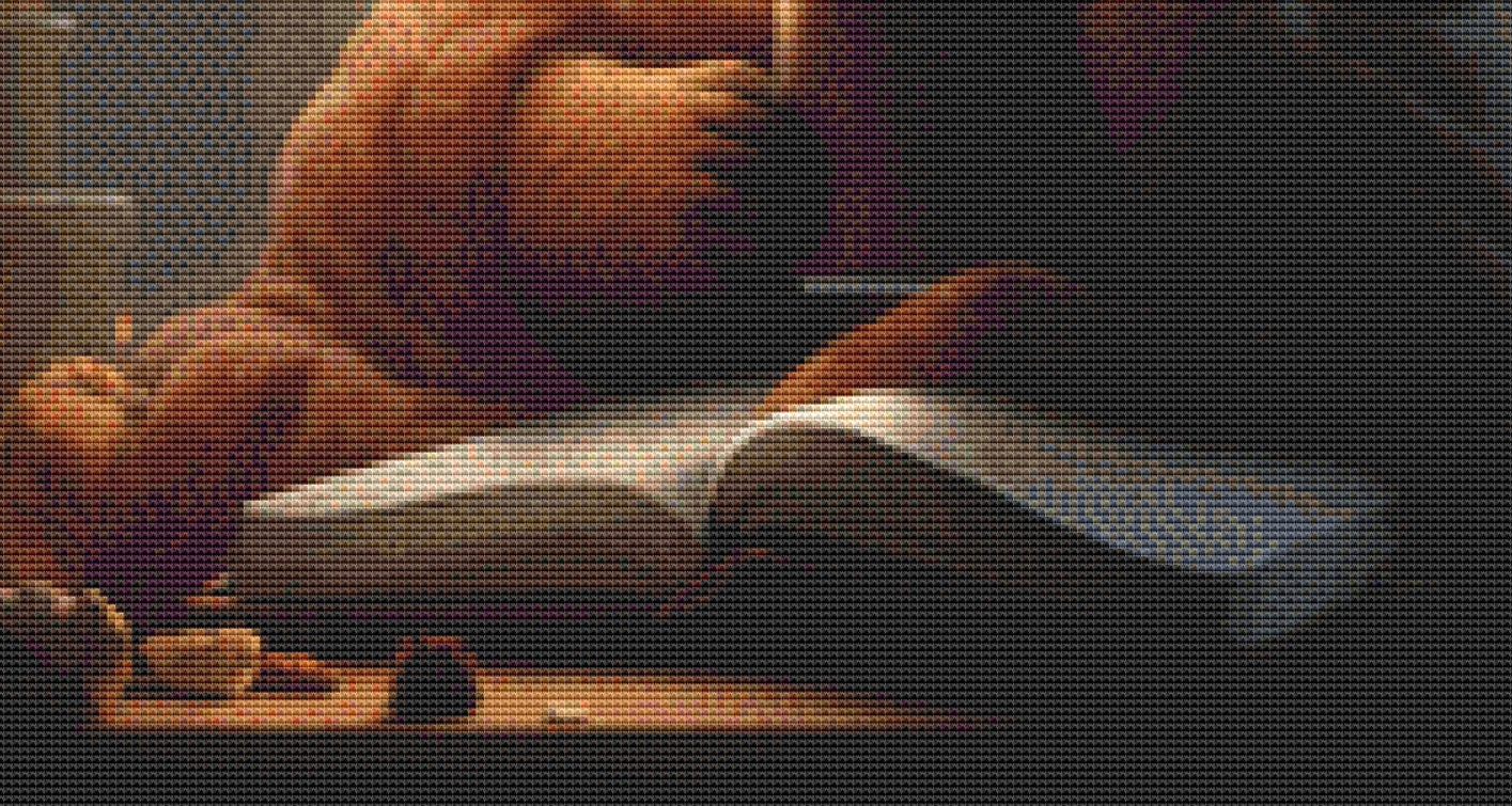 Comfy Bear with Coffee and Book (Small) cross stitch pattern by Serr.Kai A Quill & Ink