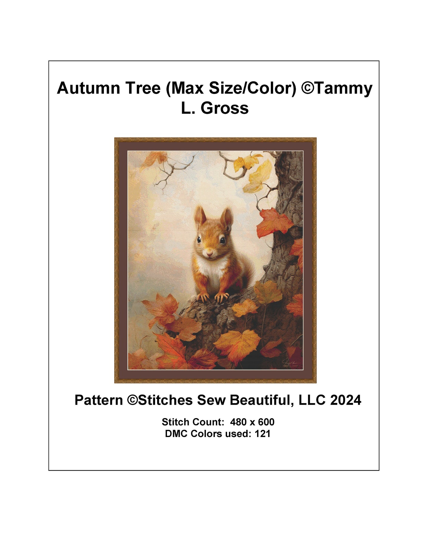 Autumn Tree (Max Size/Color) cross stitch pattern by Tammy L. Gross