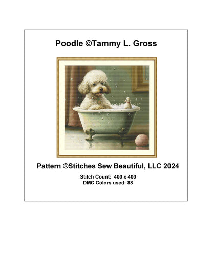 Poodle cross stitch pattern by Tammy L. Gross