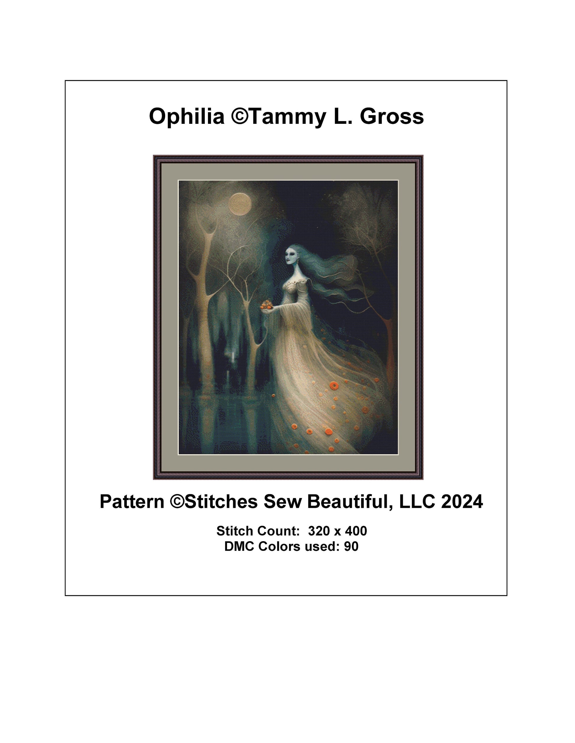Ophilia cross stitch pattern by Tammy L. Gross