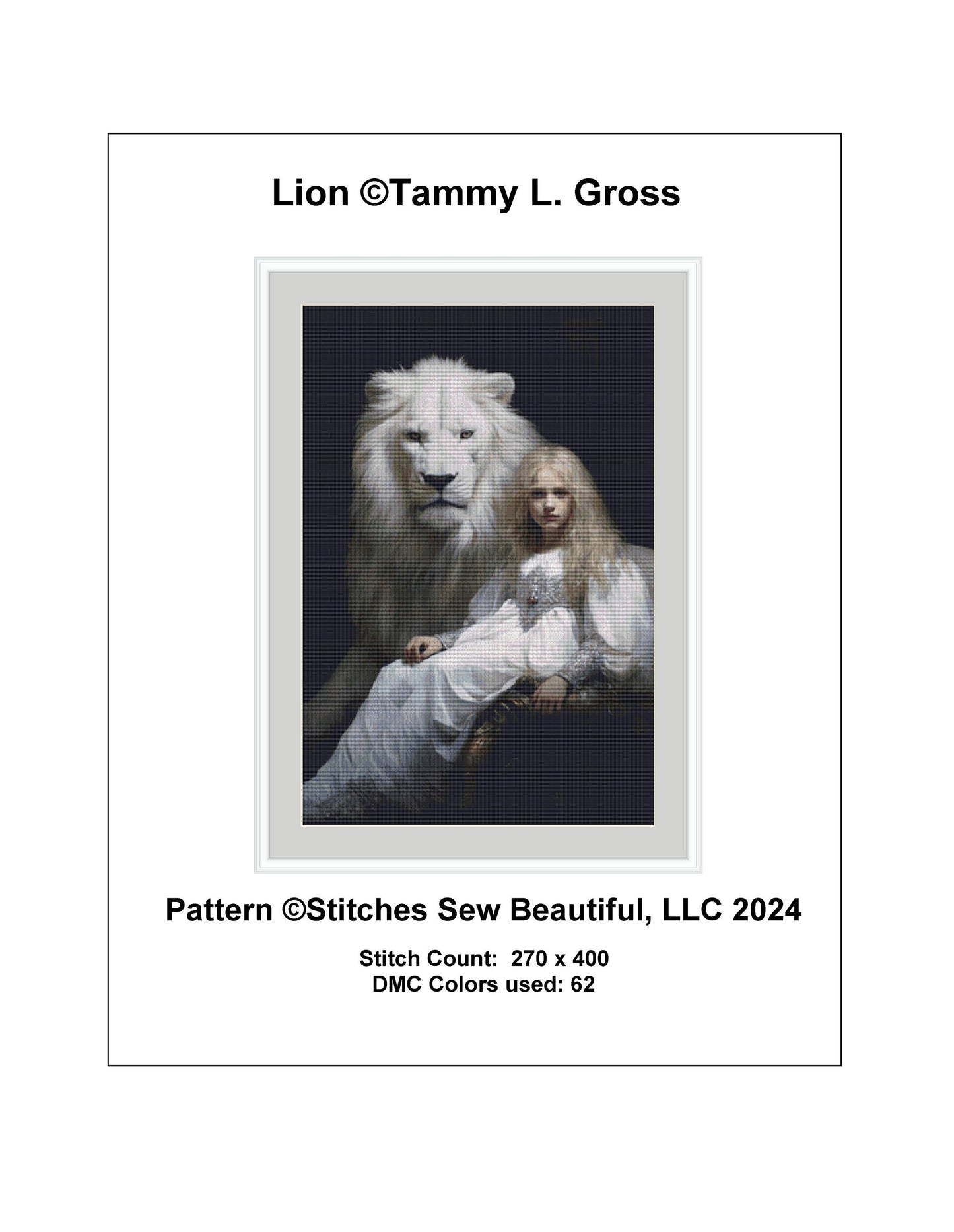 Lion cross stitch pattern by Tammy L. Gross