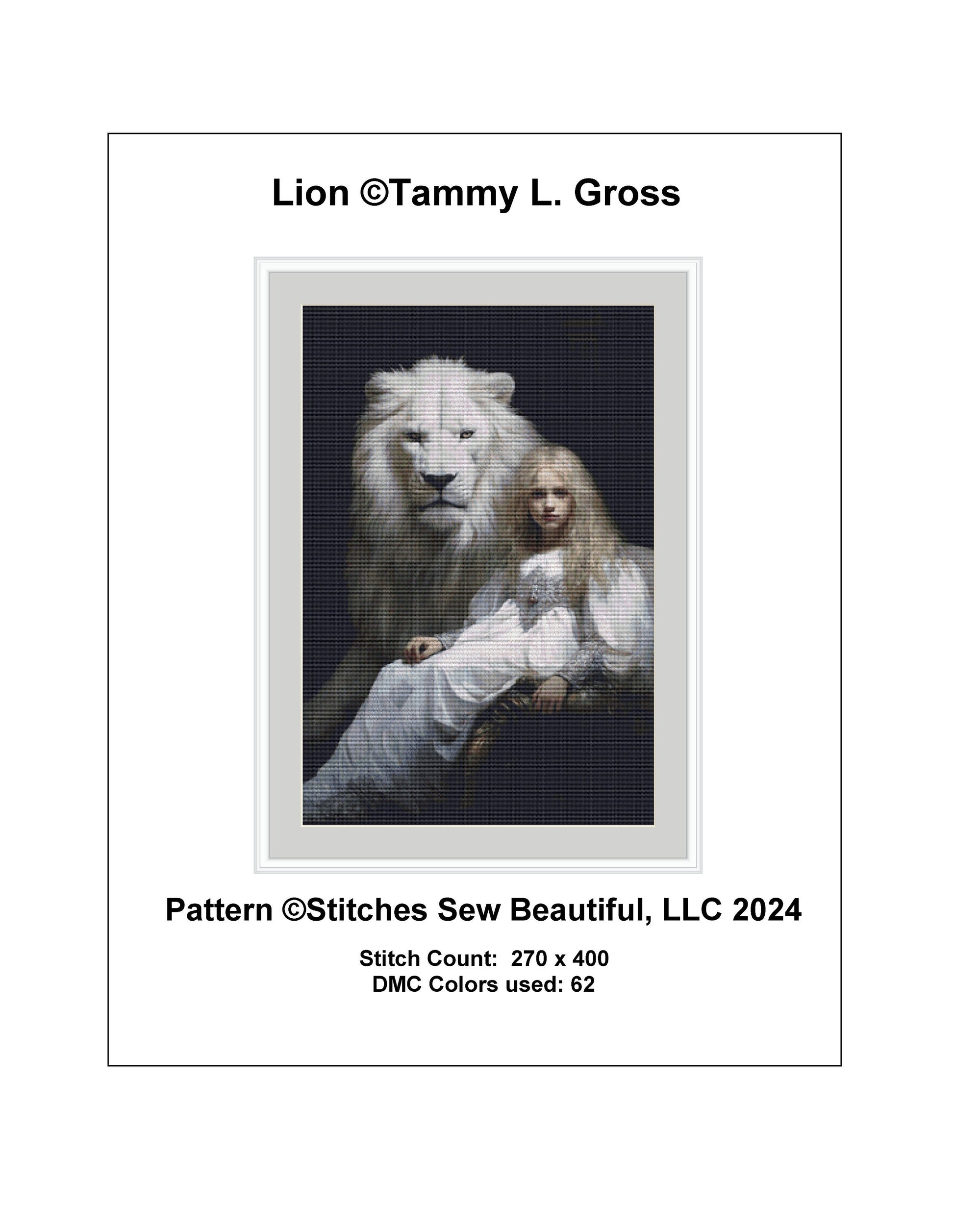Lion cross stitch pattern by Tammy L. Gross
