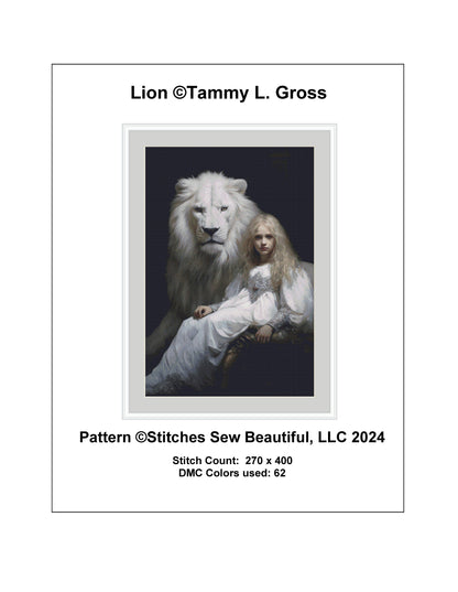Lion cross stitch pattern by Tammy L. Gross