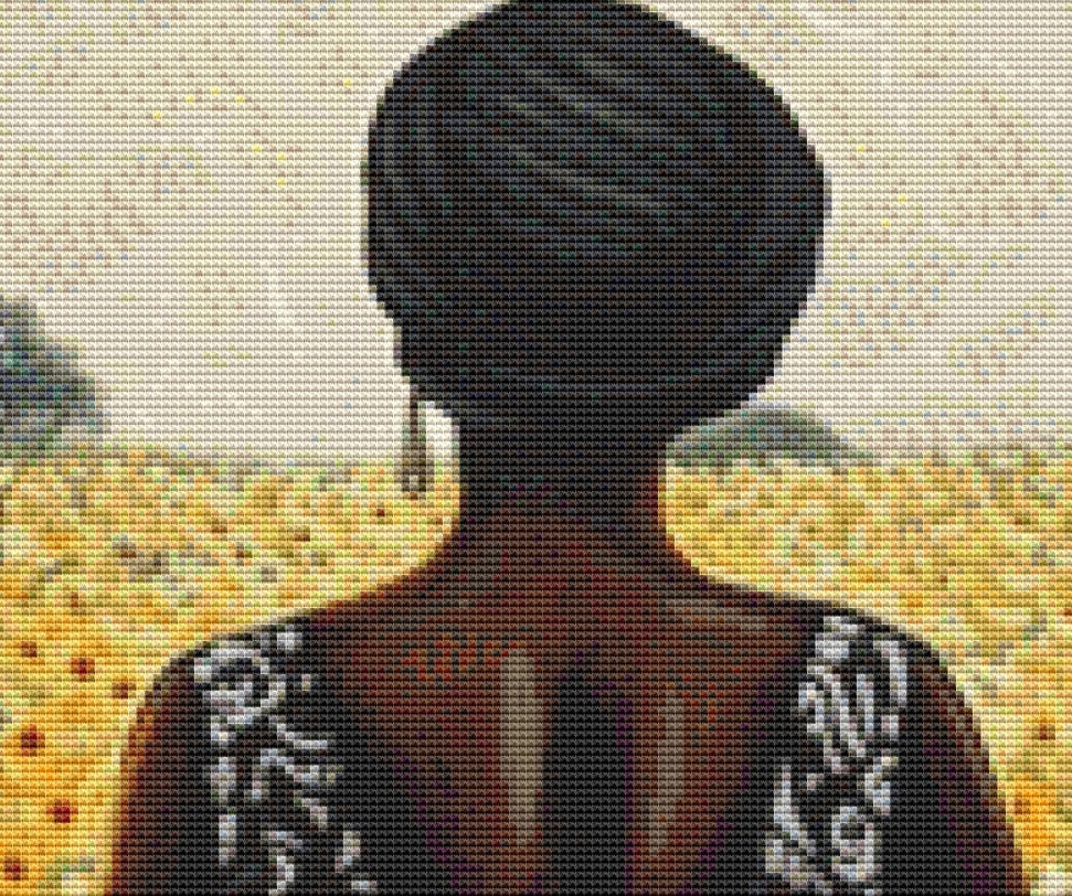 Woman in a Field of Flowers 13 cross stitch pattern by Eder Jose Rosa