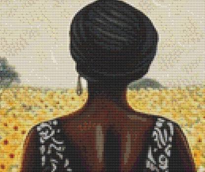 Woman in a Field of Flowers 13 cross stitch pattern by Eder Jose Rosa