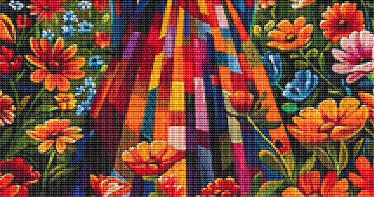 City Street of Flowers cross stitch pattern by Eder Jose Rosa