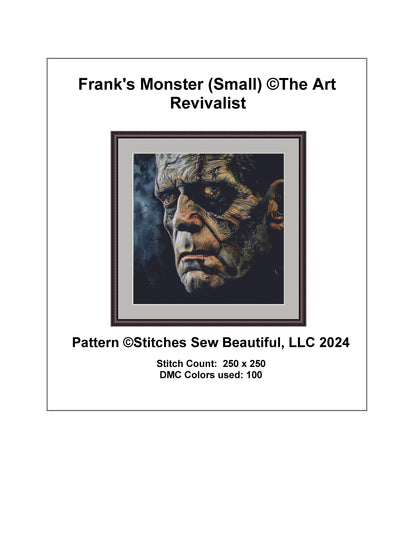 Frank's Monster (Small) cross stitch pattern by The Art Revivalist