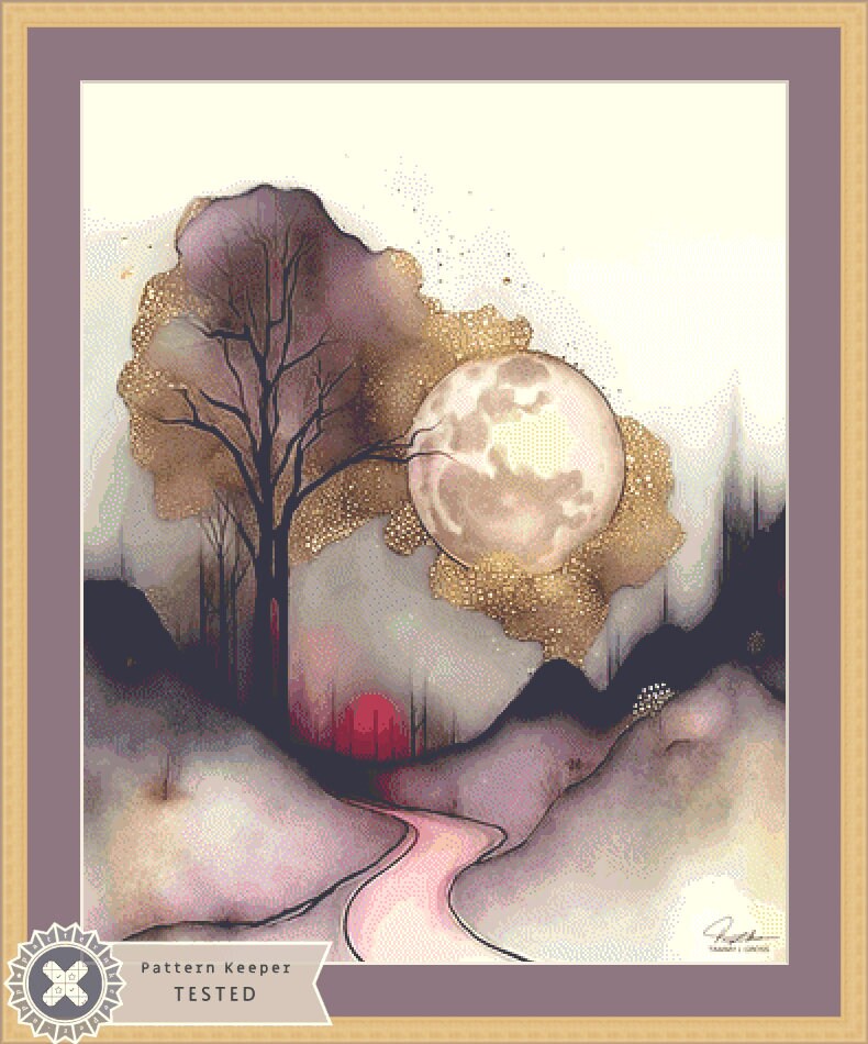 Lil Tree Moon cross stitch pattern by Tammy L. Gross