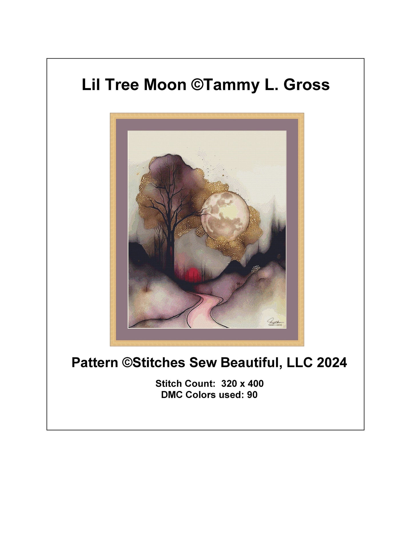 Lil Tree Moon cross stitch pattern by Tammy L. Gross