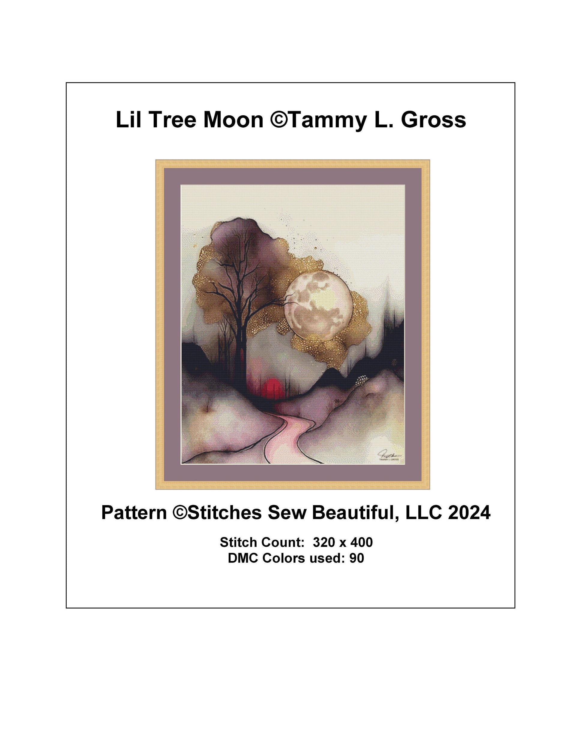 Lil Tree Moon cross stitch pattern by Tammy L. Gross