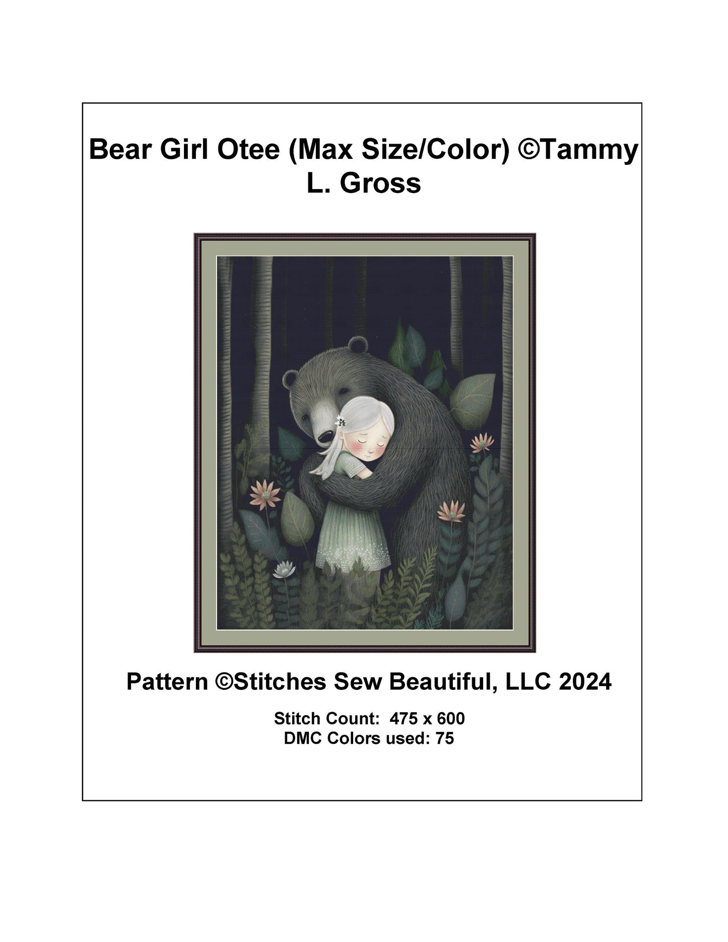 Bear Girl Otee (Max Size/Color) cross stitch pattern by Tammy L. Gross