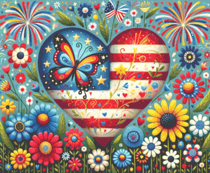 Patriotic Heart A Vibrant Celebrations of American Freedom cross stitch pattern by World of Love Hearts/Adrian G. Eyre