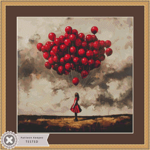 99 Red Balloons (Small) cross stitch pattern by The Art Revivalist