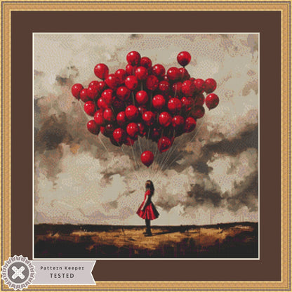 99 Red Balloons (Small) cross stitch pattern by The Art Revivalist