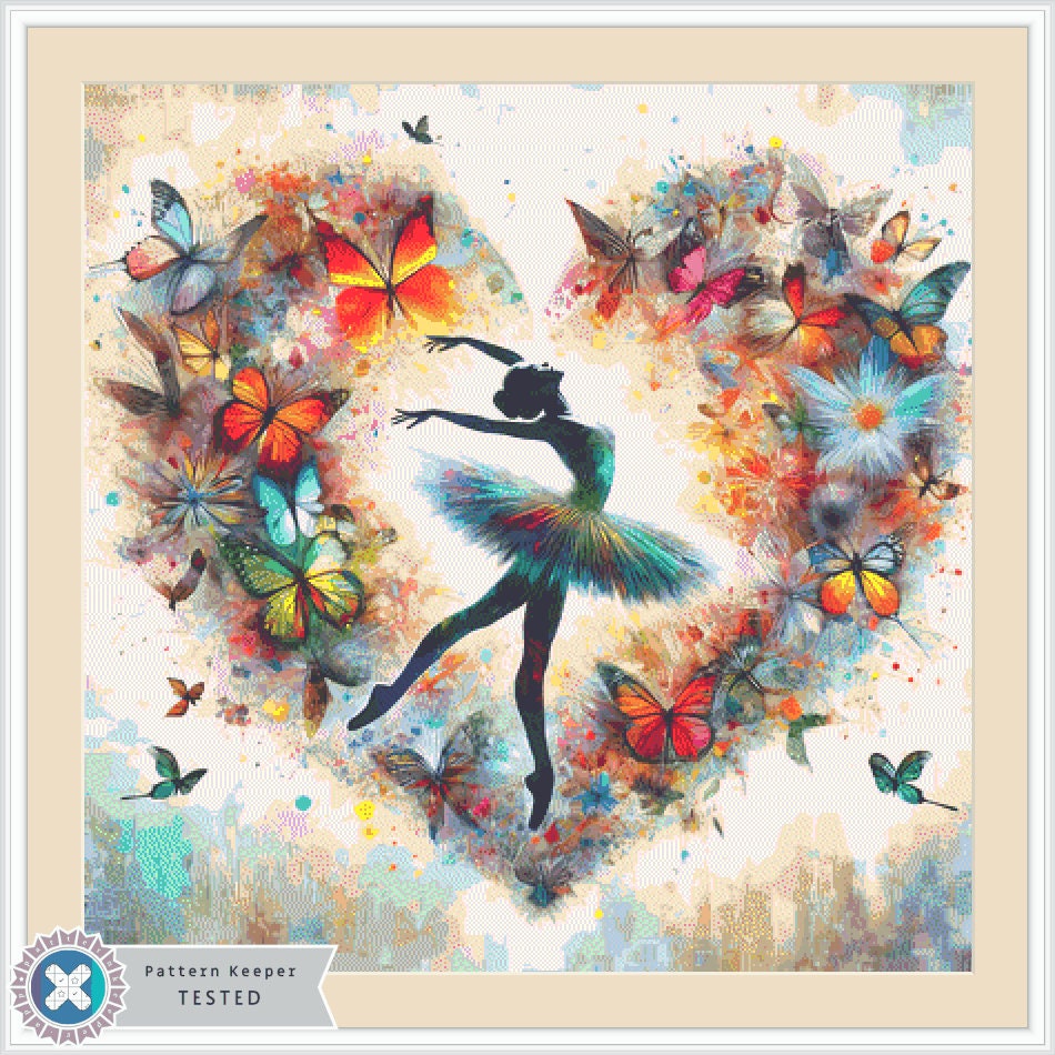 Ethereal Ballet of Butterflies cross stitch pattern by World of Love Hearts/Adrian G. Eyre