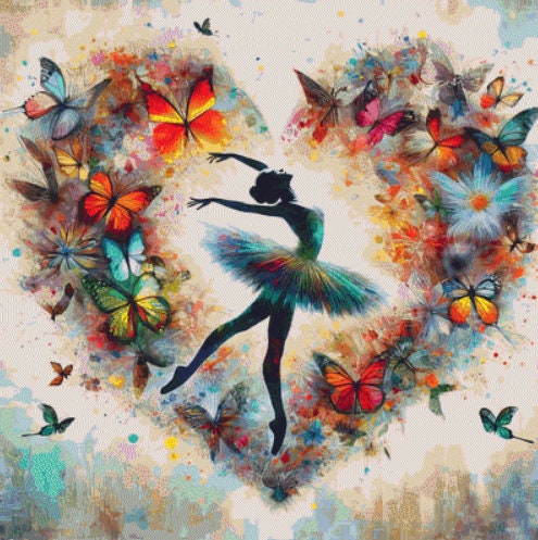 Ethereal Ballet of Butterflies cross stitch pattern by World of Love Hearts/Adrian G. Eyre