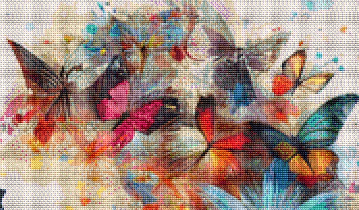 Ethereal Ballet of Butterflies cross stitch pattern by World of Love Hearts/Adrian G. Eyre