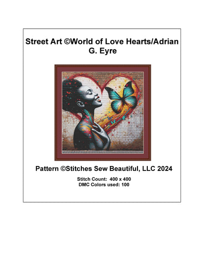 Street Art cross stitch pattern by World of Love Hearts/Adrian G Eyre