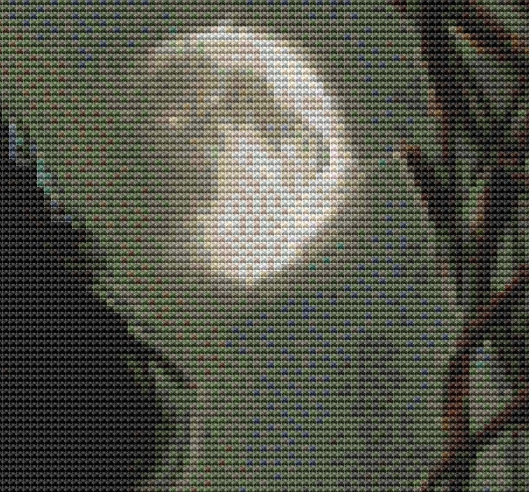 Witch of the Moonlit Grove counted cross stitch pattern by The Art Revivalist