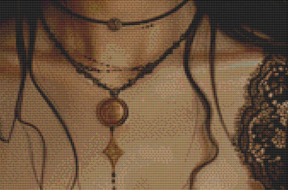 Witch of the Moonlit Grove counted cross stitch pattern by The Art Revivalist