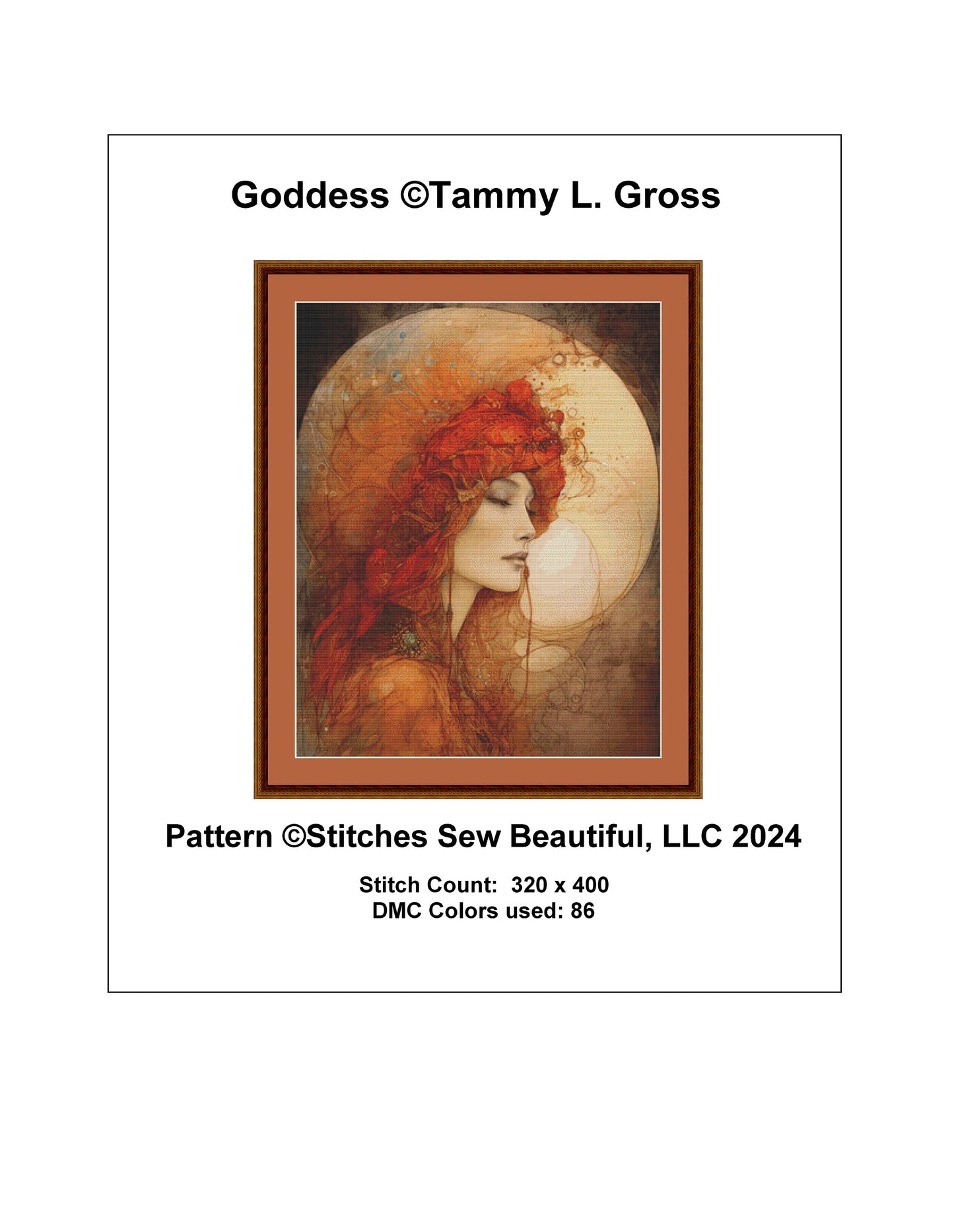 Goddess cross stitch pattern by Tammy L. Gross