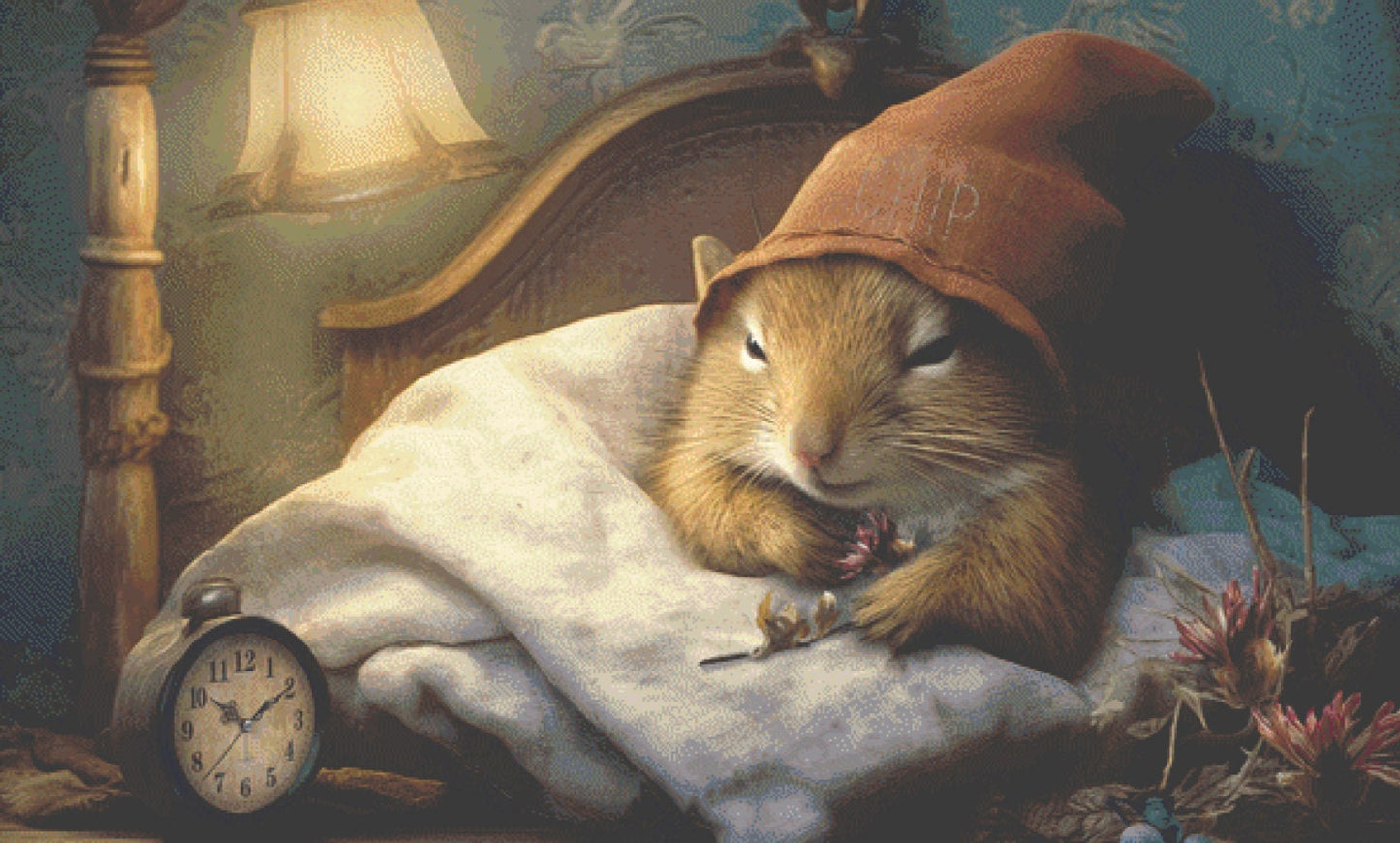 Chip Bed (Max Size) cross stitch pattern by Tammy L. Gross