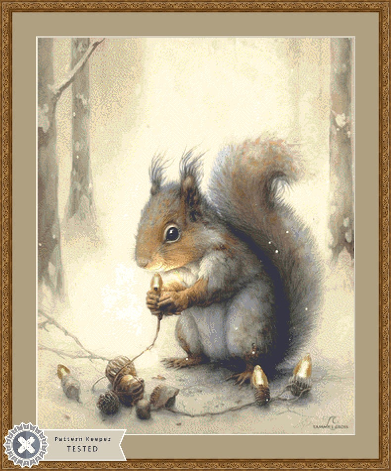 Squirrel Lights cross stitch pattern by Tammy L. Gross