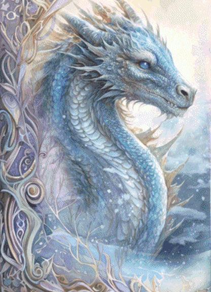 Winter Dragon 1 cross stitch pattern by LianaScrap