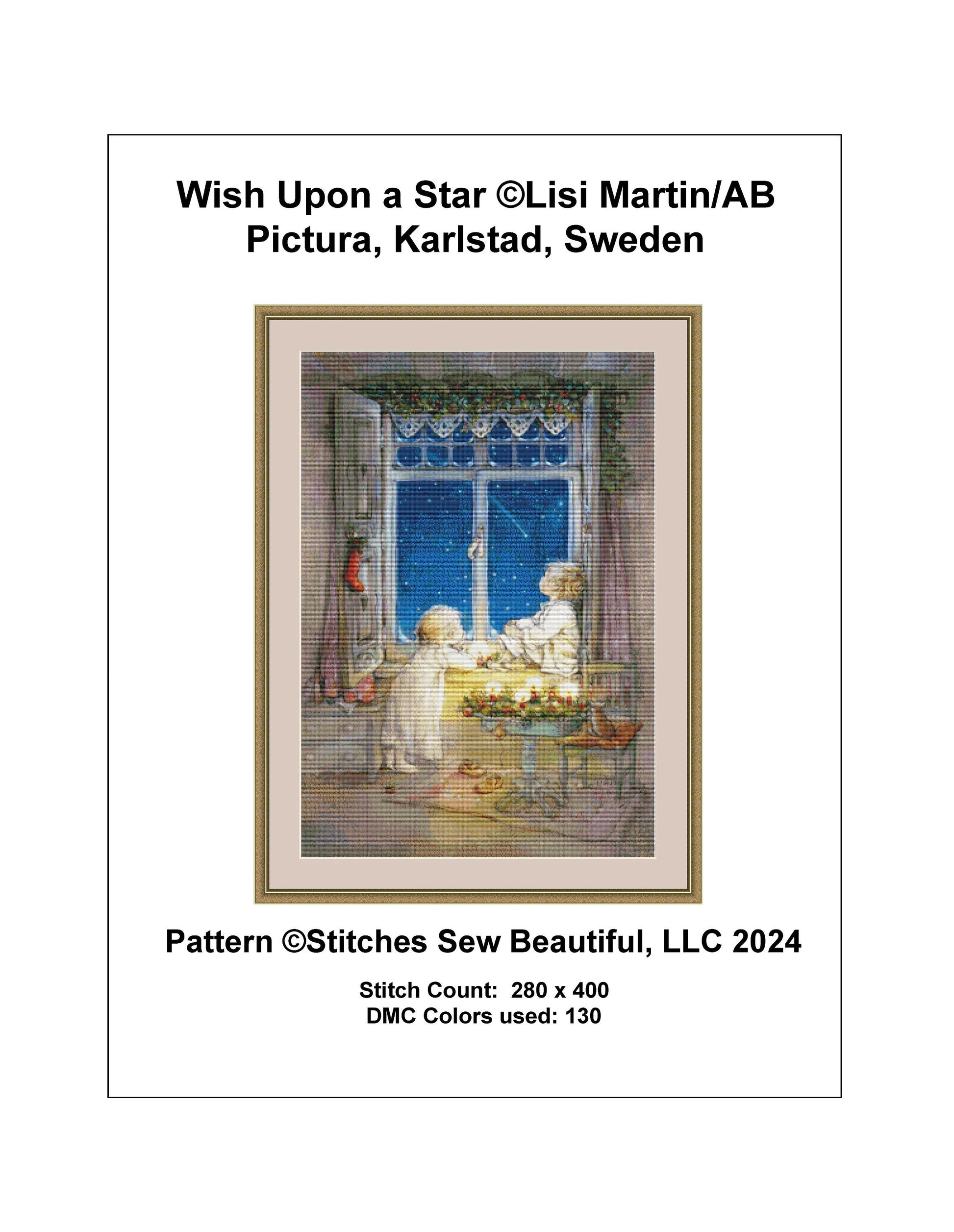 Wish Upon a Star cross stitch pattern by Lisi Martin/AB Pictura, Karlstad, Sweden
