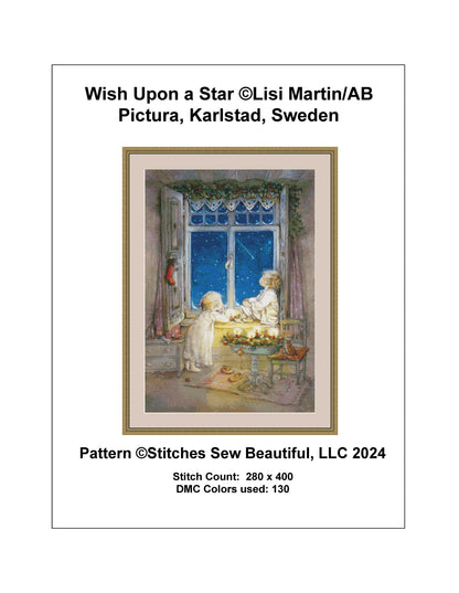 Wish Upon a Star cross stitch pattern by Lisi Martin/AB Pictura, Karlstad, Sweden