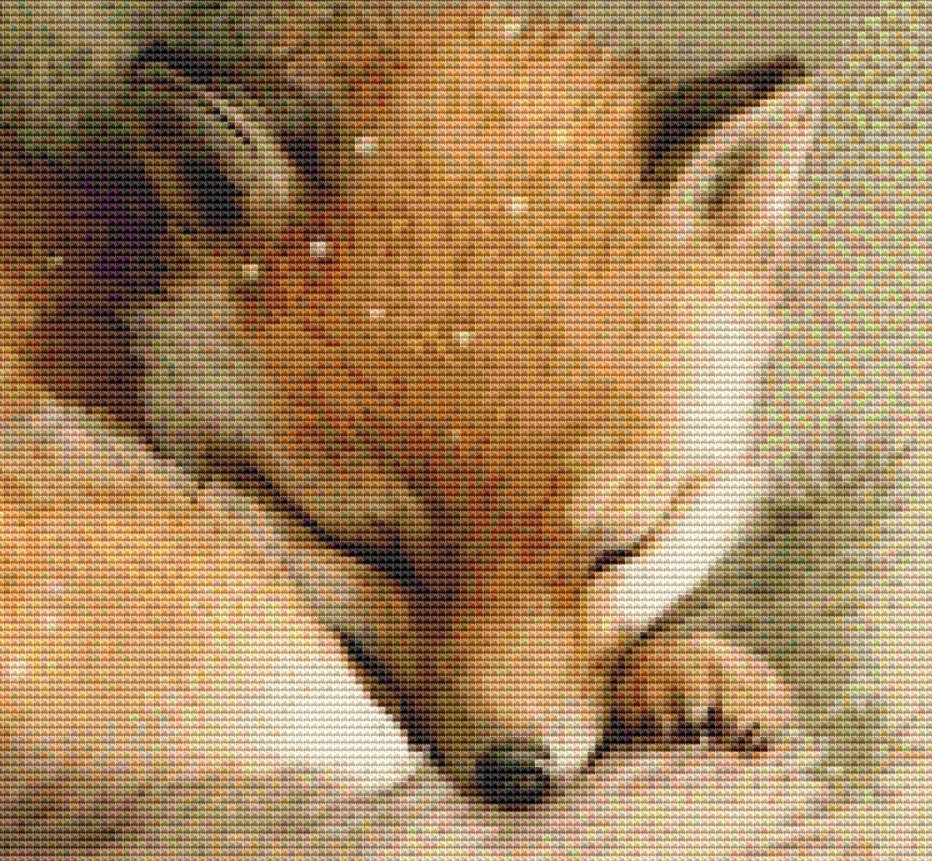 Fox cross stitch pattern by Tammy L. Gross