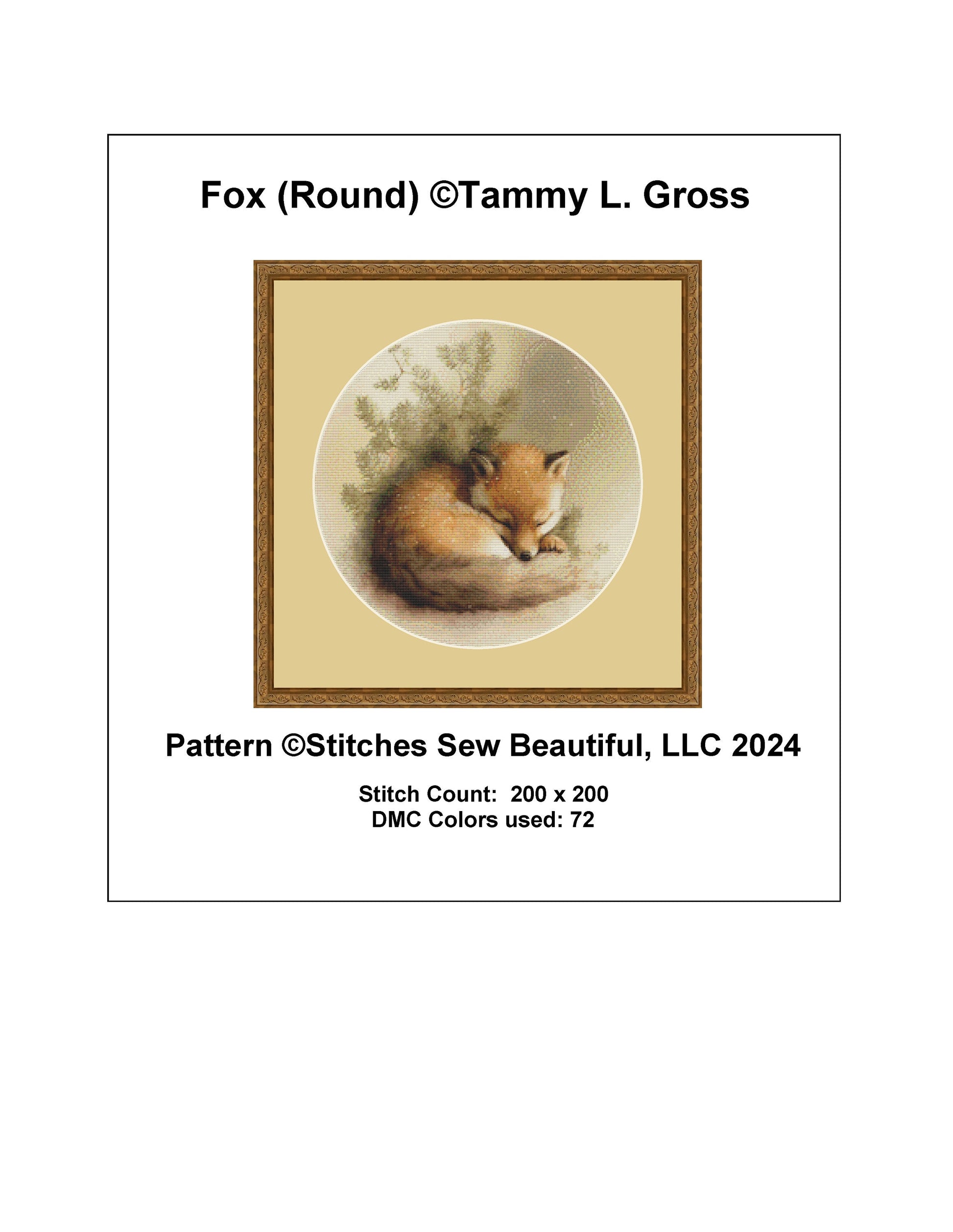 Fox (Round) cross stitch pattern by Tammy L. Gross