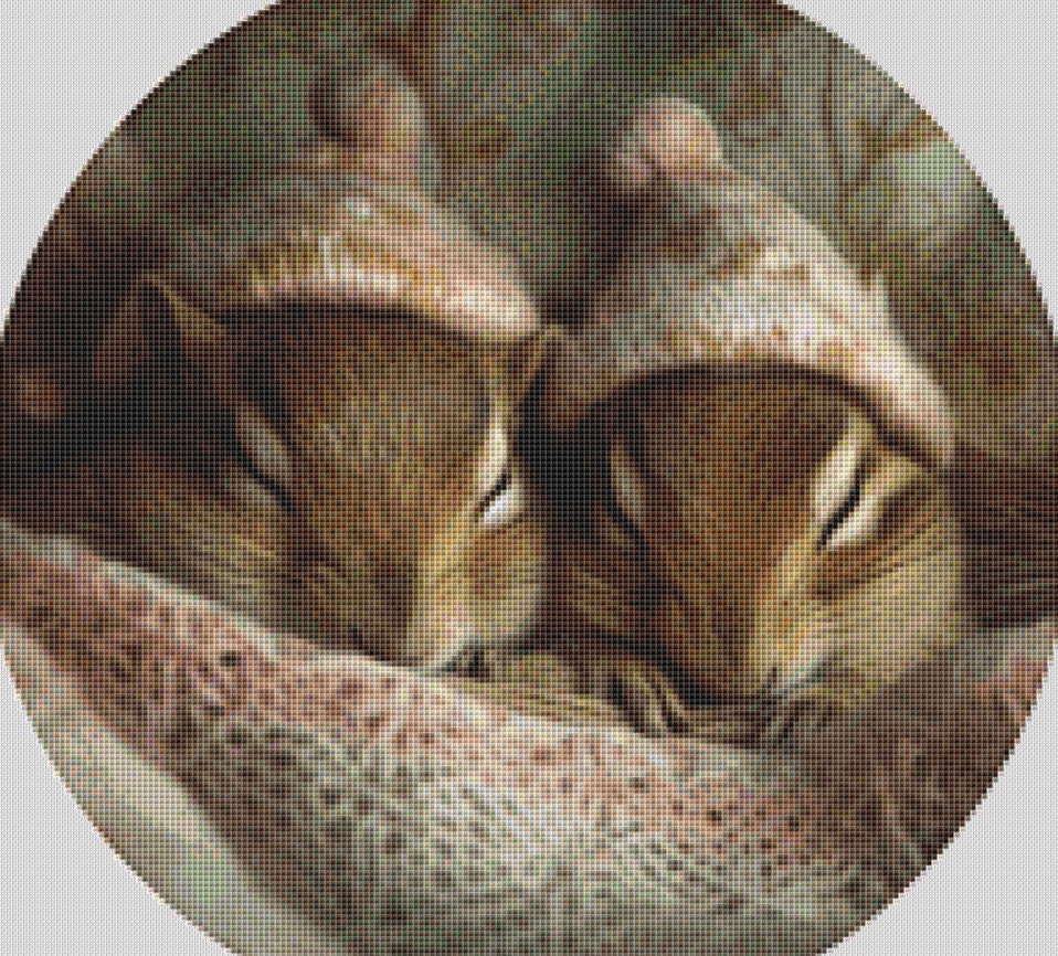 Sleeping Chipmunks (Round) cross stitch pattern by Tammy L. Gross
