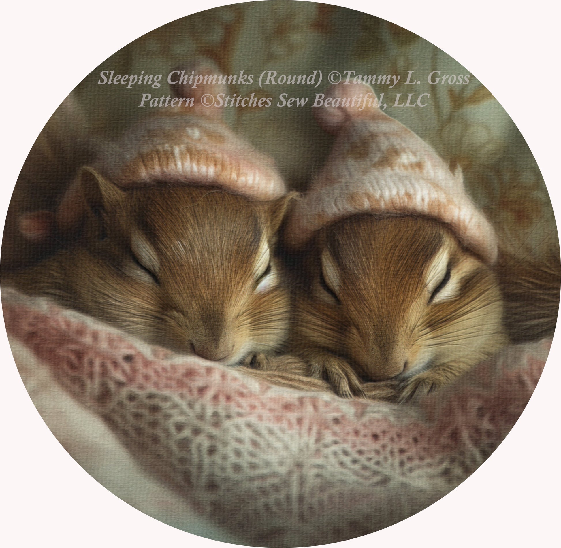 Sleeping Chipmunks (Round) cross stitch pattern by Tammy L. Gross