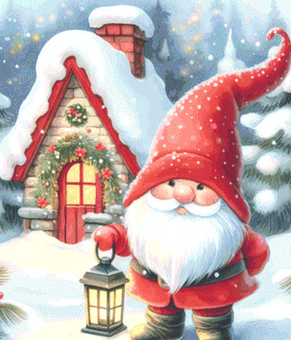 Snowy Christmas Gnome cross stitch pattern by EscapeJournals