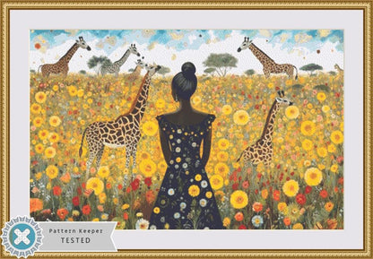 Woman in a Field of Flowers 14 cross stitch pattern by Eder Jose Rosa
