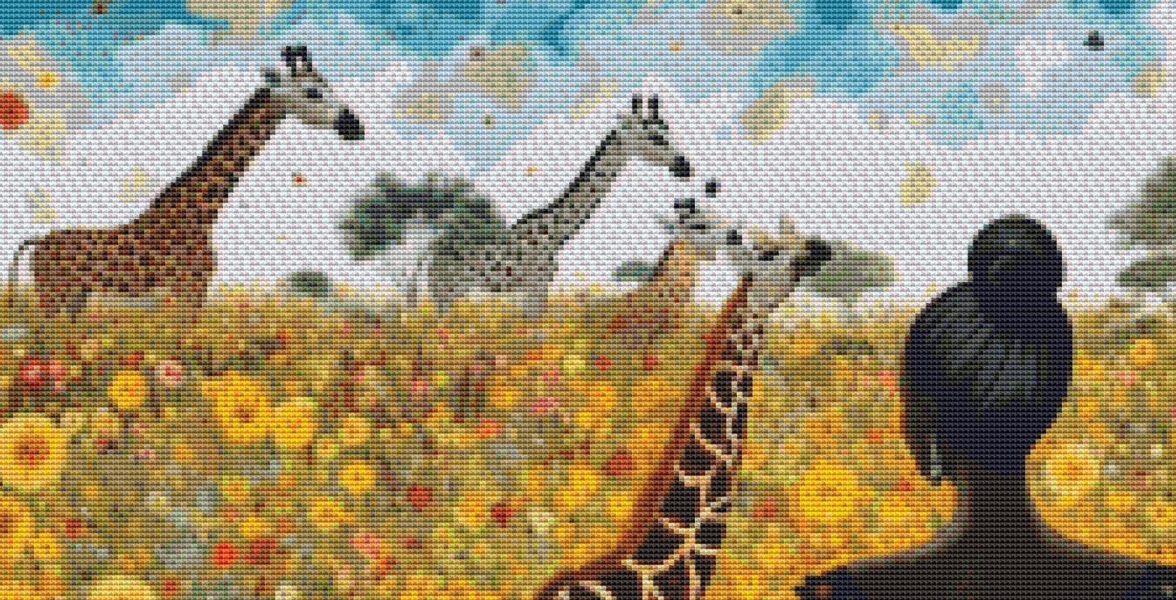 Woman in a Field of Flowers 14 cross stitch pattern by Eder Jose Rosa