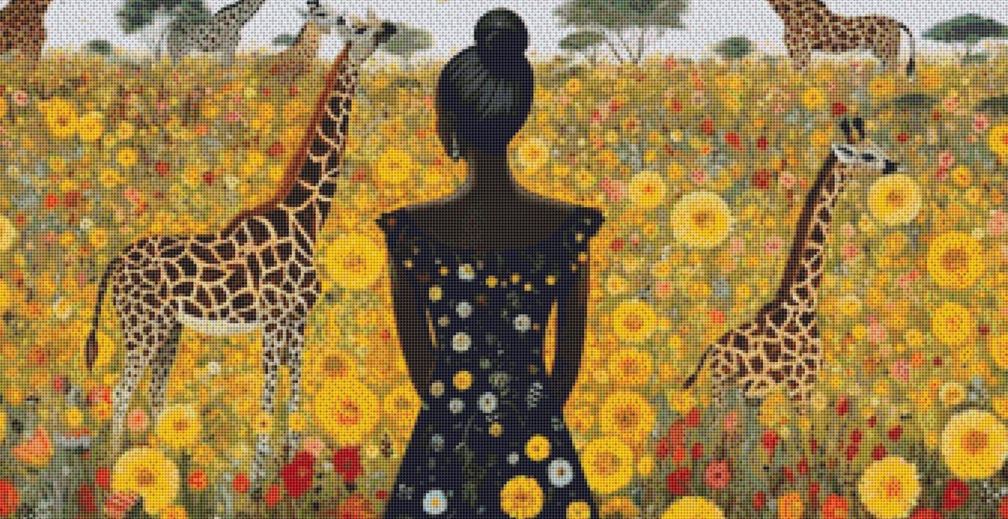 Woman in a Field of Flowers 14 cross stitch pattern by Eder Jose Rosa