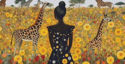 Woman in a Field of Flowers 14 cross stitch pattern by Eder Jose Rosa