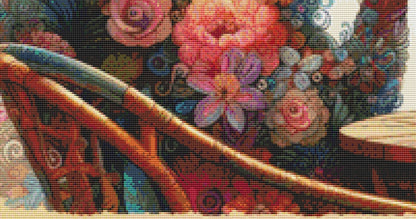Botanical Reverie Surreal Portrait Tea Ceremony cross stitch pattern by World of Love Hearts/Adrian G. Eyre